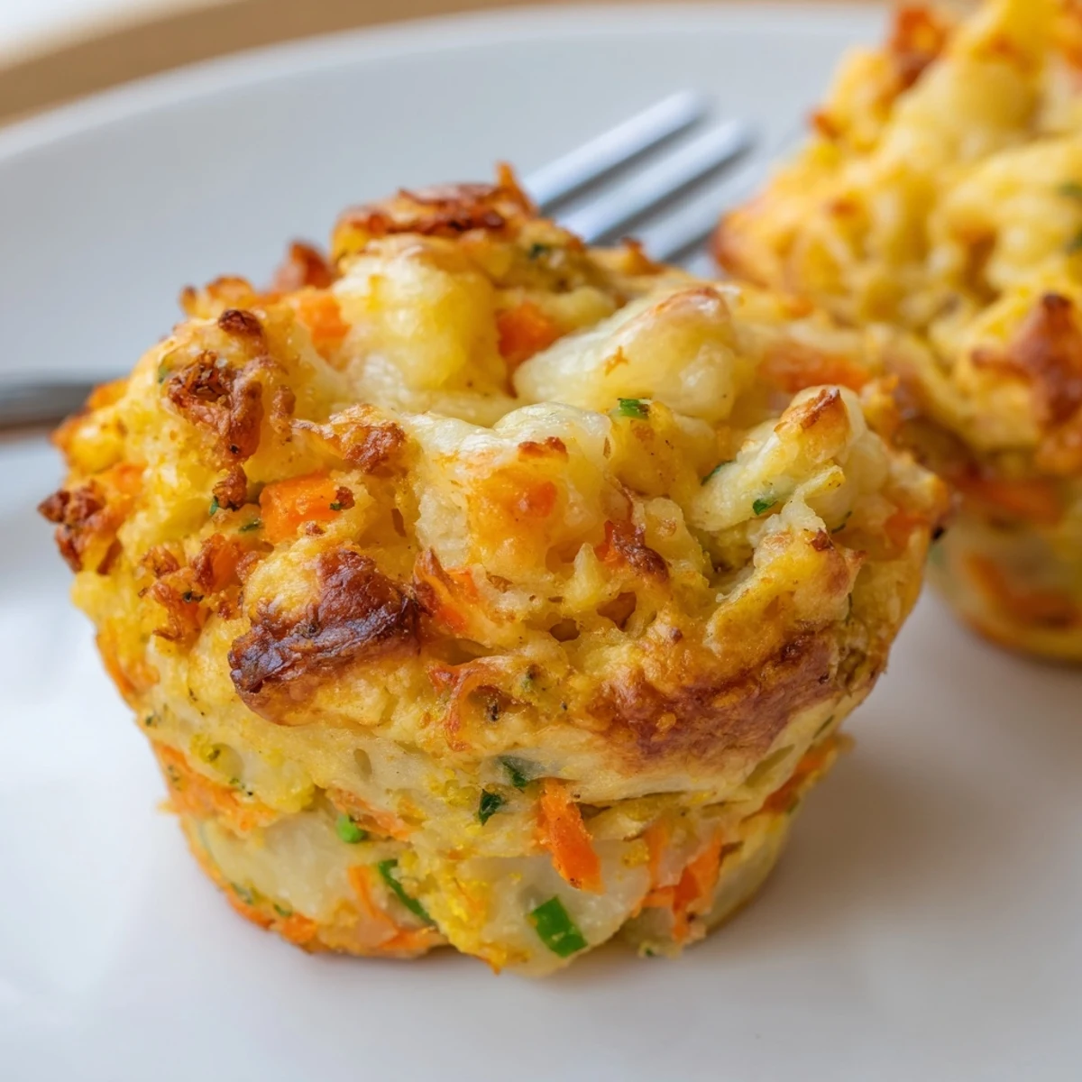 Savory Japanese curry cheesy muffins topped with melted mozzarella, perfect for brunch.  