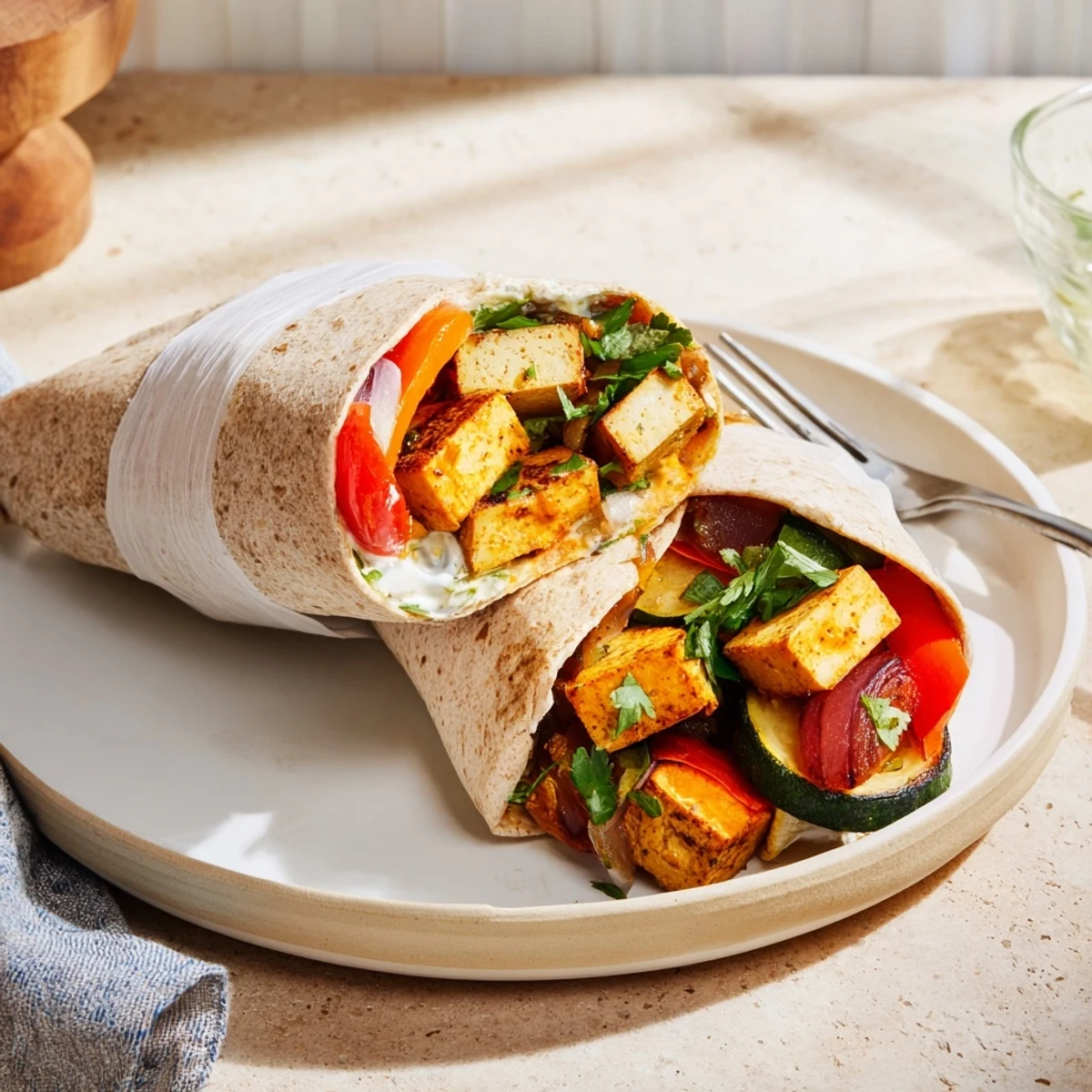 Vegan viral recipe featuring deliciously marinated tofu and fresh, vibrant vegetables.  