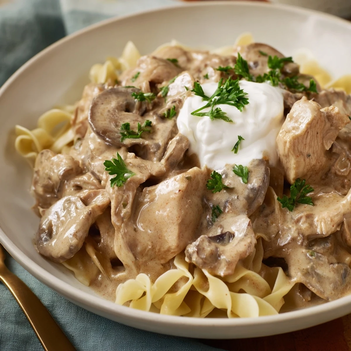 Creamy Chicken Stroganoff
