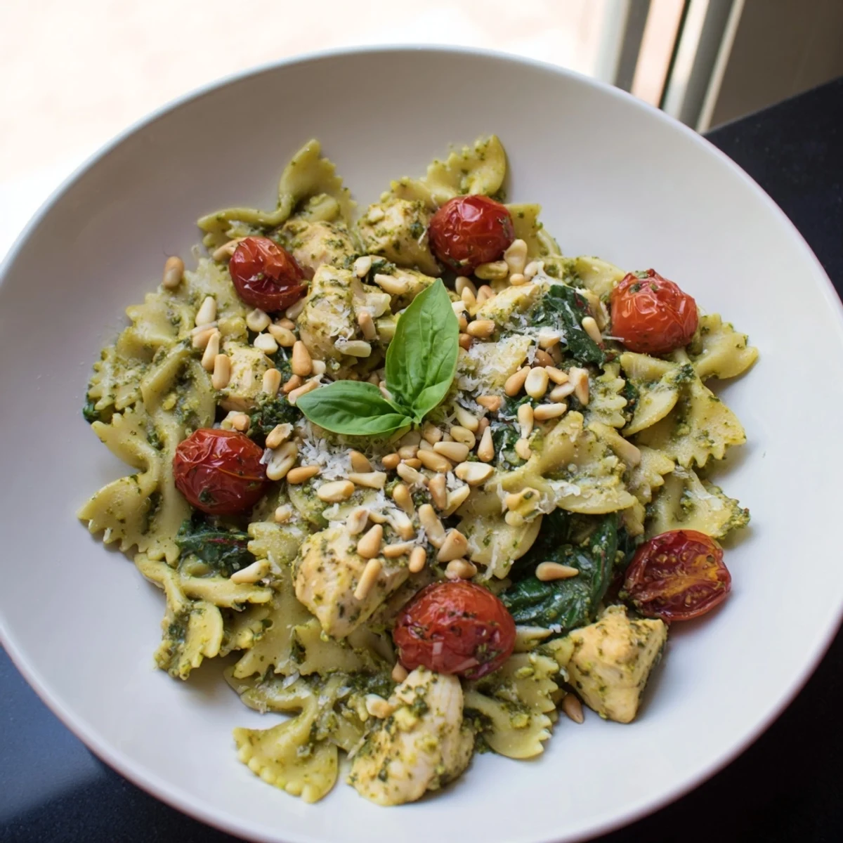 Pesto Chicken Bowtie Pasta