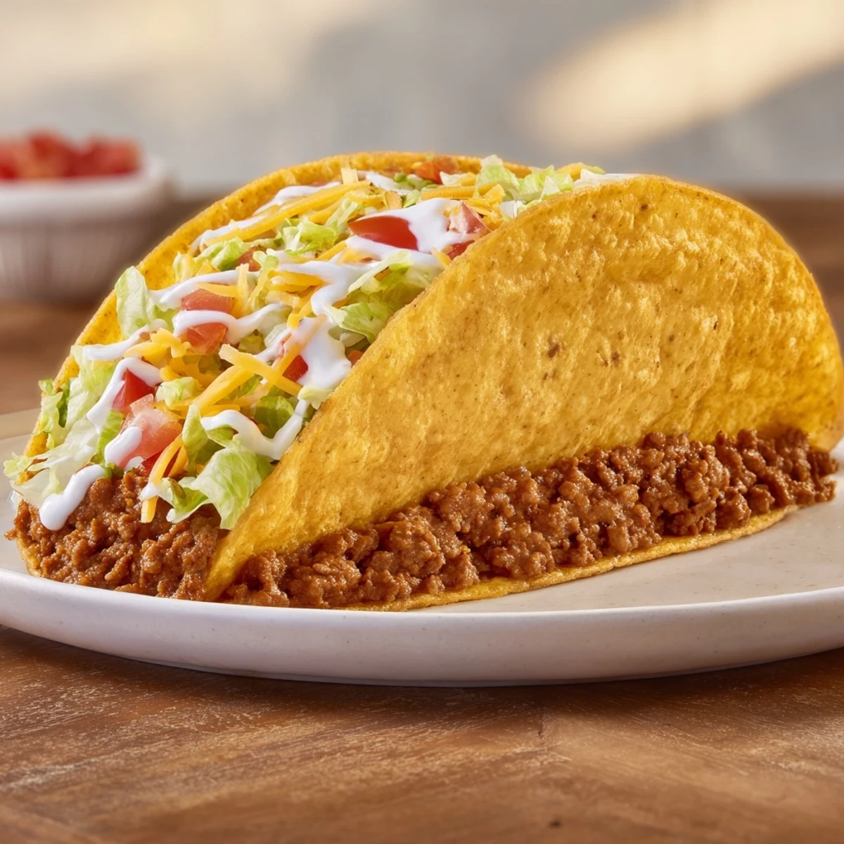 Golden, melted cheese wraps this Cheesy Gordita Crunch taco, promising a delicious Tex-Mex flavor explosion.