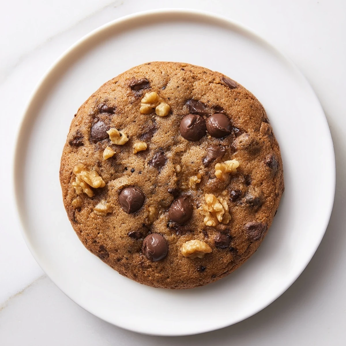 A stack of homemade Chewy Protein Chocolate Chip Cookies, with melted chocolate and a delightful bakery smell.