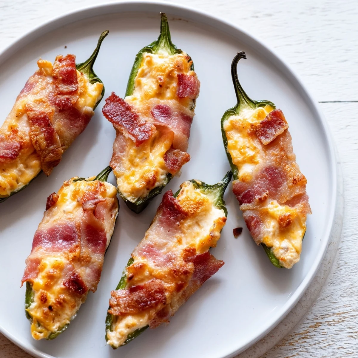 Golden, crispy bacon-wrapped Express Holiday Jalapeño Poppers, oozing creamy cheese for a tasty appetizer.