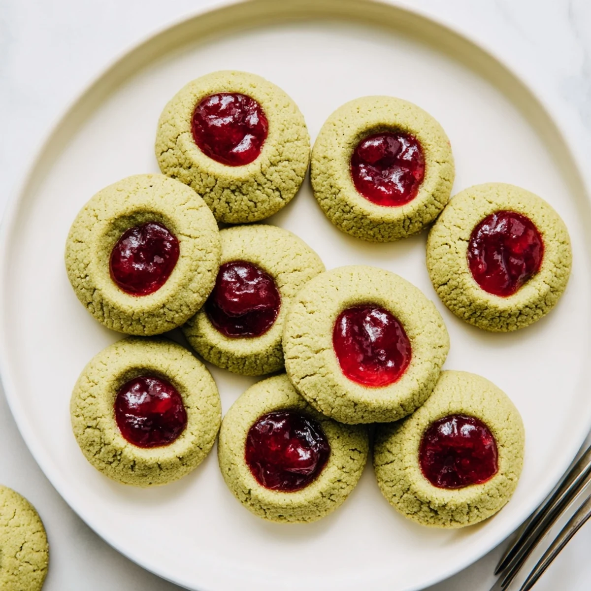 These Matcha Cranberry Shortbread Thumbprint Cookies offer delightful texture and sweet-tart flavor combinations.