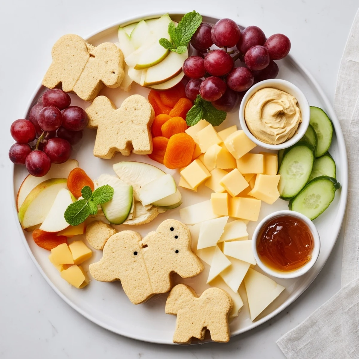Imagine a vibrant Gentle Giant Elephant Cracker Board, offering sweet grapes and savory cheese pairings.