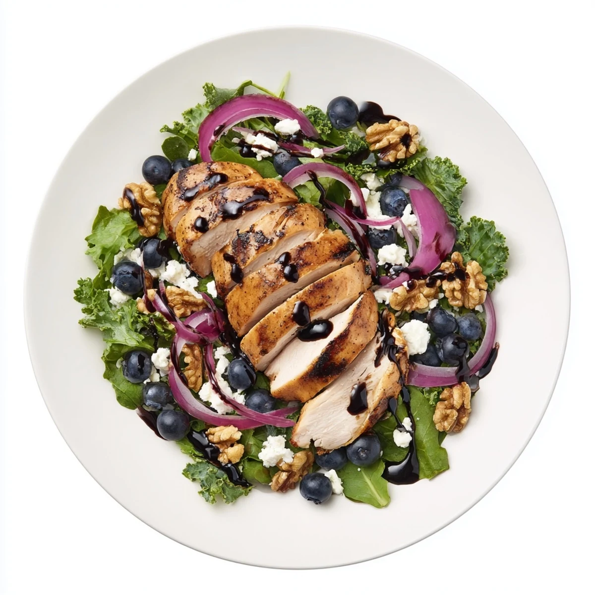 Juicy blueberries and goat cheese top the grilled chicken in this fresh Blueberry Goat Cheese Chicken Salad.