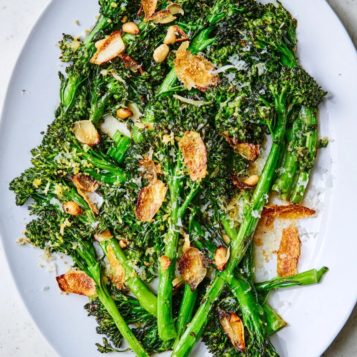Fresh Charred Broccolini Salad, perfectly arranged, ready to be enjoyed as a refreshing vegetarian meal.