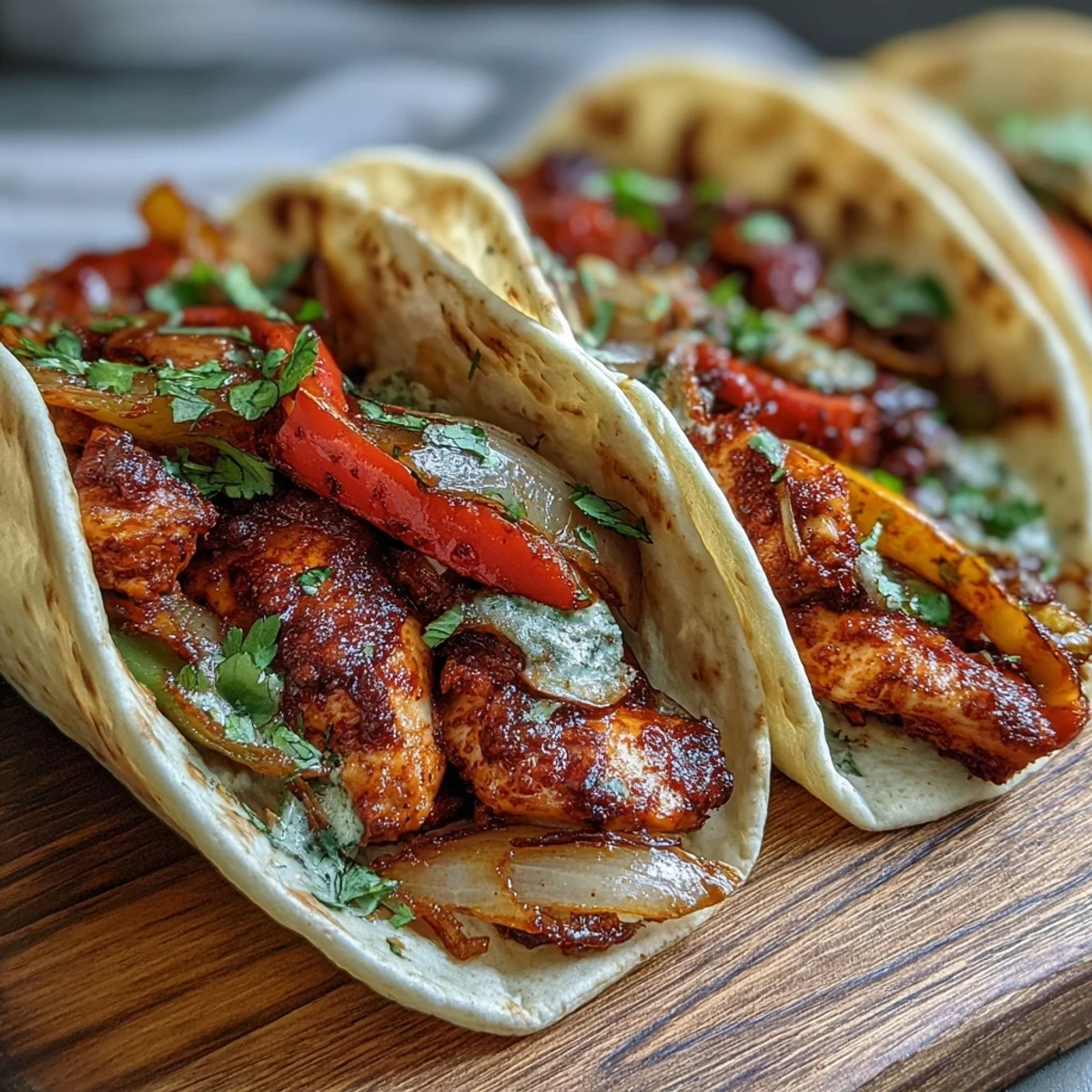 Easy Chicken Fajitas sizzling in a hot skillet with colorful peppers and onions, ready to be wrapped in warm tortillas.