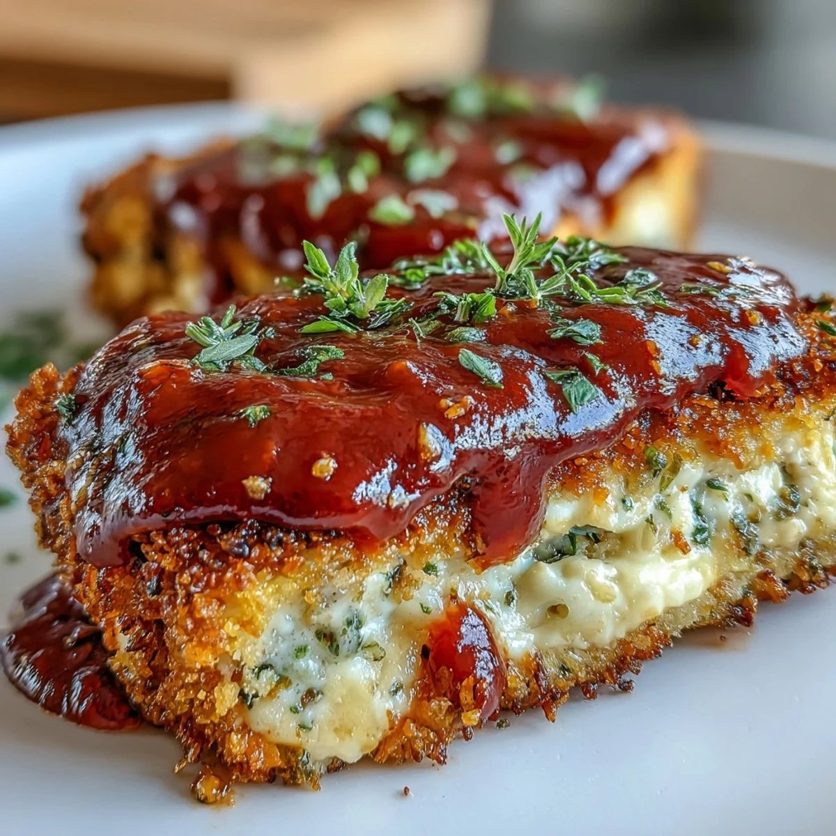 Golden, crispy tofu cutlets topped with marinara and melted mozzarella, the Crispy Tofu Chicken Parm Bakes ready to serve.