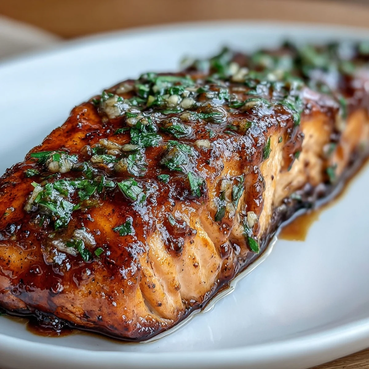 Texas Roadhouse style baked salmon with garlic and paprika, flaky and juicy, perfect for a healthy dinner.  