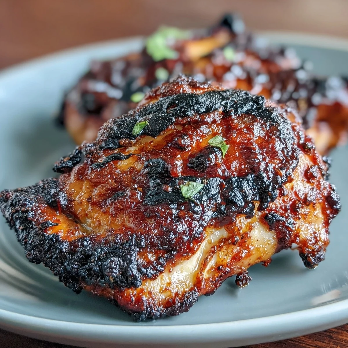 Golden tandoori chicken with smoky paprika and turmeric, served hot with fresh lemon wedges.  