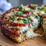 Crispy, gluten-free leftover rice pizza crust awaits your favorite fresh toppings.