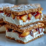 Delicious frozen peach yogurt sandwiches, a perfect easy dessert for a hot day.