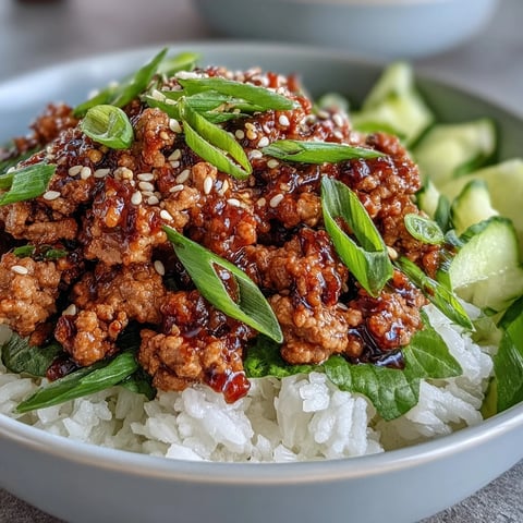 Freshly cooked Korean-style sesame turkey on fluffy rice topped with crisp lettuce, cucumber ribbons, and extra sesame seeds.