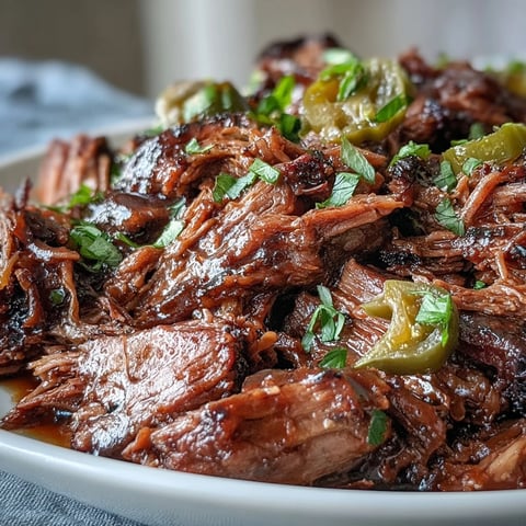 Tender Slow Cooker Mississippi-Style Ranch Beef, shredded and glistening, piled high on a soft sandwich roll.