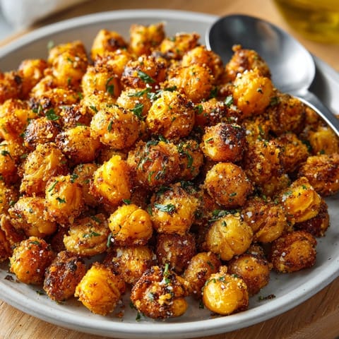 Homemade Crunchy Ranch Roasted Chickpeas recipe: an easy, healthy snack with irresistible flavor.