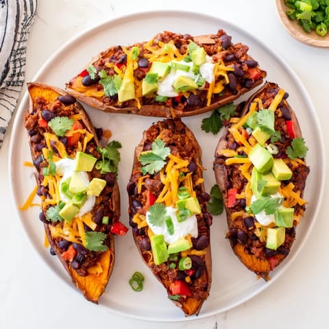 Savory Baked Sweet Potato Chili