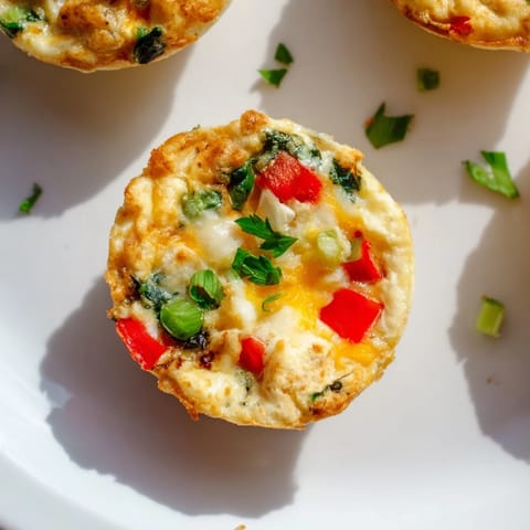 A close-up view of freshly baked Easy Festive Mini Quiche Cups, ready for a brunch spread.