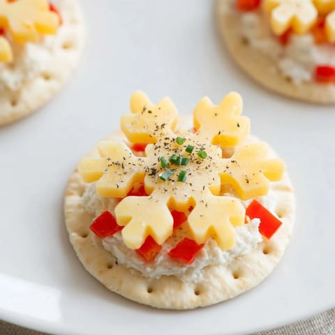 Cracker Cheese Snowflake Design