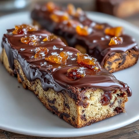 1. Crunchy Italian biscotti loaded with sweet candied orange peel and rich dark chocolate chunks, ideal for coffee dipping.  