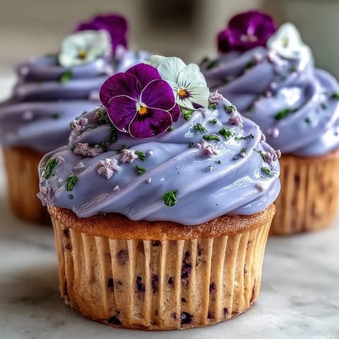 Baby in Bloom Cupcakes with Edible Flower Toppers: Soft vanilla cupcakes topped with creamy buttercream and delicate edible flowers.