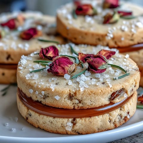Delicate buttery shortbread cookies decorated with edible flowers, perfect for a Mother's Day gift box