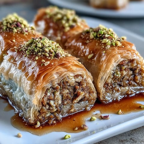 Pistachio Baklava Rolls