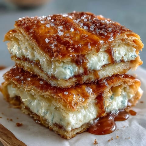 Rich, creamy cheesecake layered with flaky crescent dough for the perfect dessert.