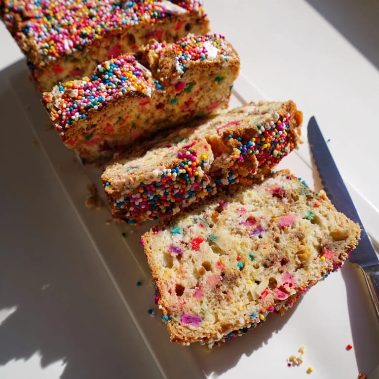 Aromatic Funfetti Chai Biscuit Cake Loaf, perfect for holiday gatherings and afternoon tea.  