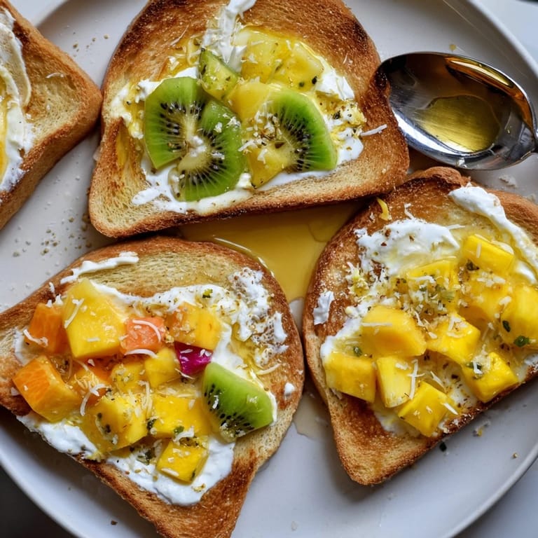 Satisfy your morning cravings with Yogurt-Custard Toast drizzled in honey and lime zest.
