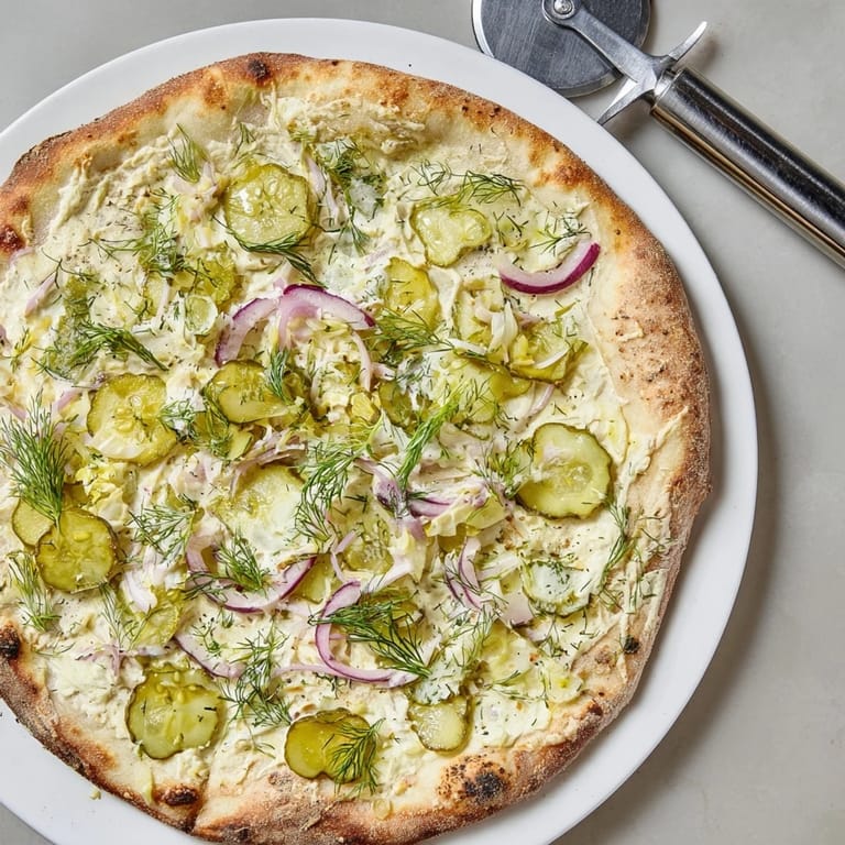 Mouthwatering pickle pizza bursting with flavors, perfect for adventurous eaters.