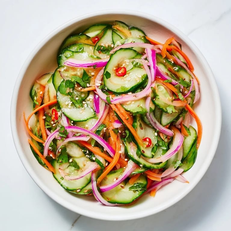 Refreshing Cucumber Salad Remix, an easy side dish bursting with savory goodness.