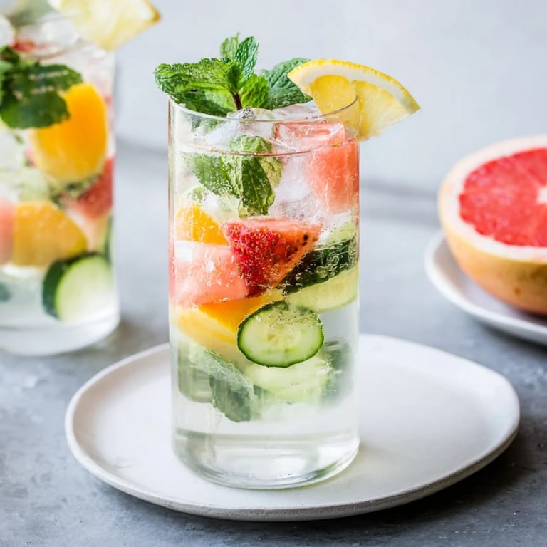 Colorful mocktails showcase strawberry syrup and citrus slices for a summer delight.  