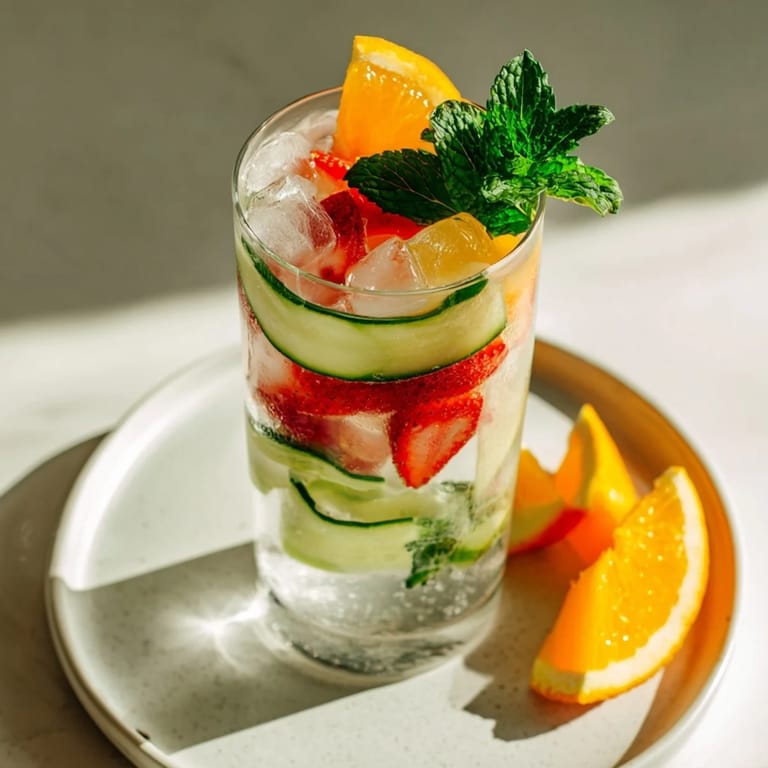 Chilled water-based mocktails infused with herbs and fruit, perfect for warm days.