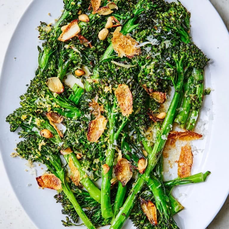 Fresh Charred Broccolini Salad, perfectly arranged, ready to be enjoyed as a refreshing vegetarian meal.