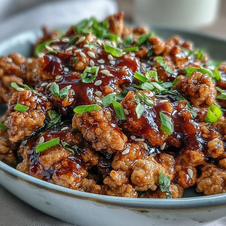 A hearty serving of Korean-Style Ground Turkey piled high over fluffy steamed rice with fresh chives.