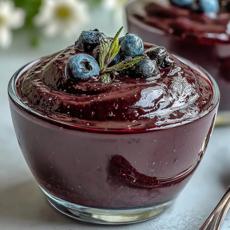 Silky Black Currant Panna Cotta topped with a shiny glaze, perfect for summer desserts or elegant dinner parties.