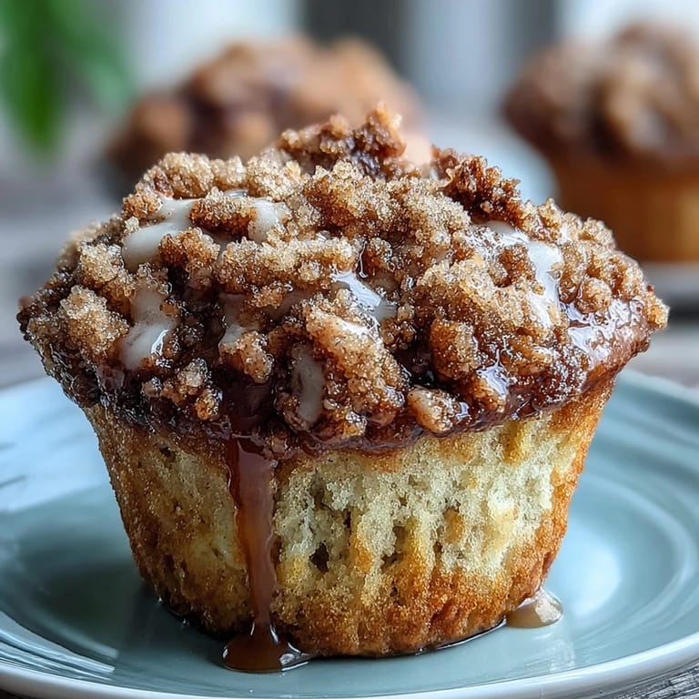 Warm banana muffins with sourdough discard, crowned with sweet cinnamon streusel topping, perfect for a quick morning snack.