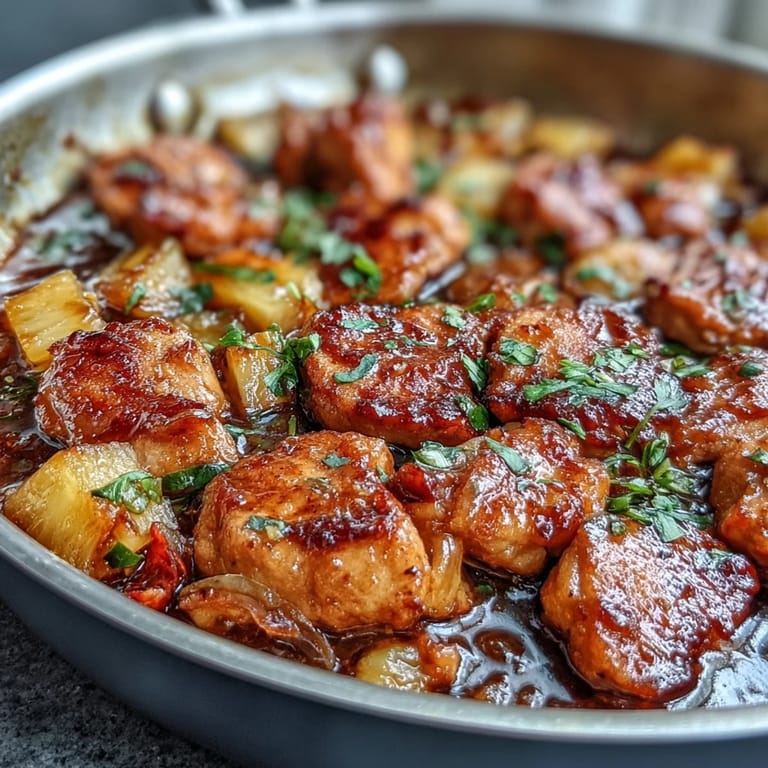 Easy sweet and sour chicken pineapple skillet with savory chicken, crisp veggies, and tangy pineapple chunks.