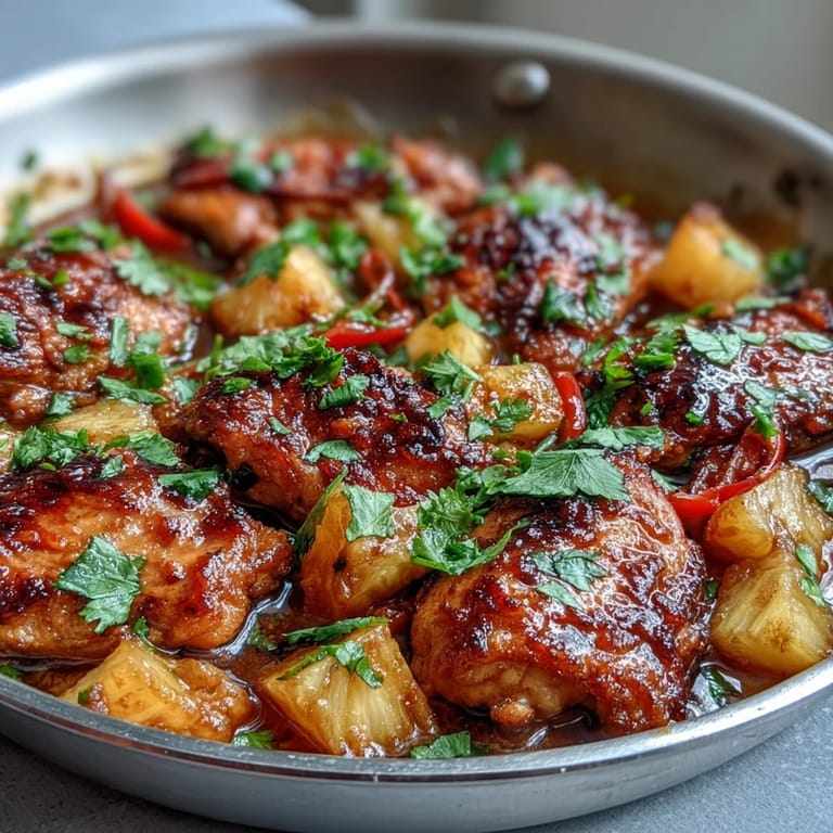 Easy one-pan chicken pineapple coconut curry with tender meat, bright pineapple, and velvety coconut milk, perfect for quick weeknight dinners.