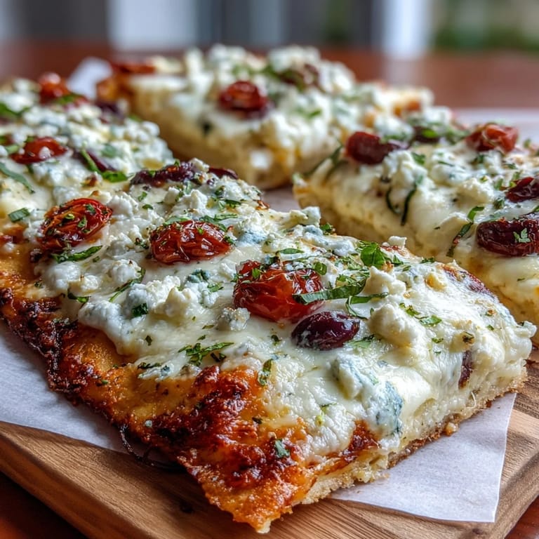 Low carb cottage cheese flatbread pizza with a tender crust, topped with rich tomato sauce, mozzarella, and fresh basil for a satisfying meal.