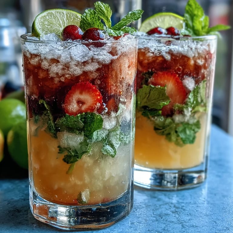 Festive lemonade bar with vibrant sliced lemons, strawberries, and mint leaves, ready for guests to create custom refreshing beverages.