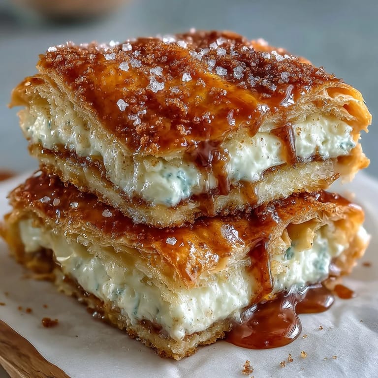 Rich, creamy cheesecake layered with flaky crescent dough for the perfect dessert.