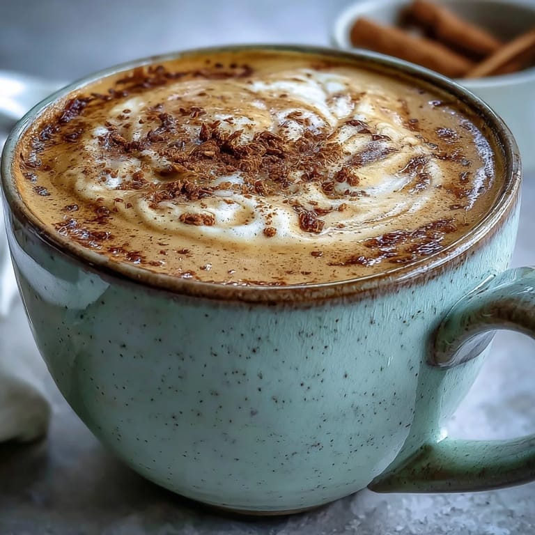 Wholesome Adaptogens Latte, topped with cinnamon, perfect for a mindful morning.