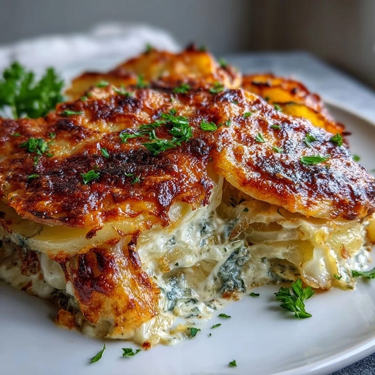 Tender Garlic Herb Cabbage and Potato Gratin, a hearty vegetarian comfort food feast.