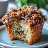Sourdough discard banana muffins topped with crunchy cinnamon streusel, baked golden and fragrant for a cozy breakfast treat.