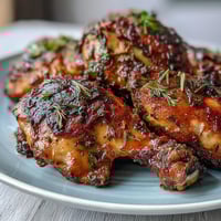 Golden roasted chicken drumsticks with crispy skin, served alongside tender potatoes and sweet carrots on a sheet pan dinner.
