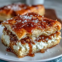 Golden Easy Cinco de Mayo Sopapilla Cheesecake Bars with cinnamon sugar topping.