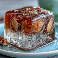 Lychee Agar Jelly Cubes glistening in sparkling yuzu water, a refreshing Asian dessert.